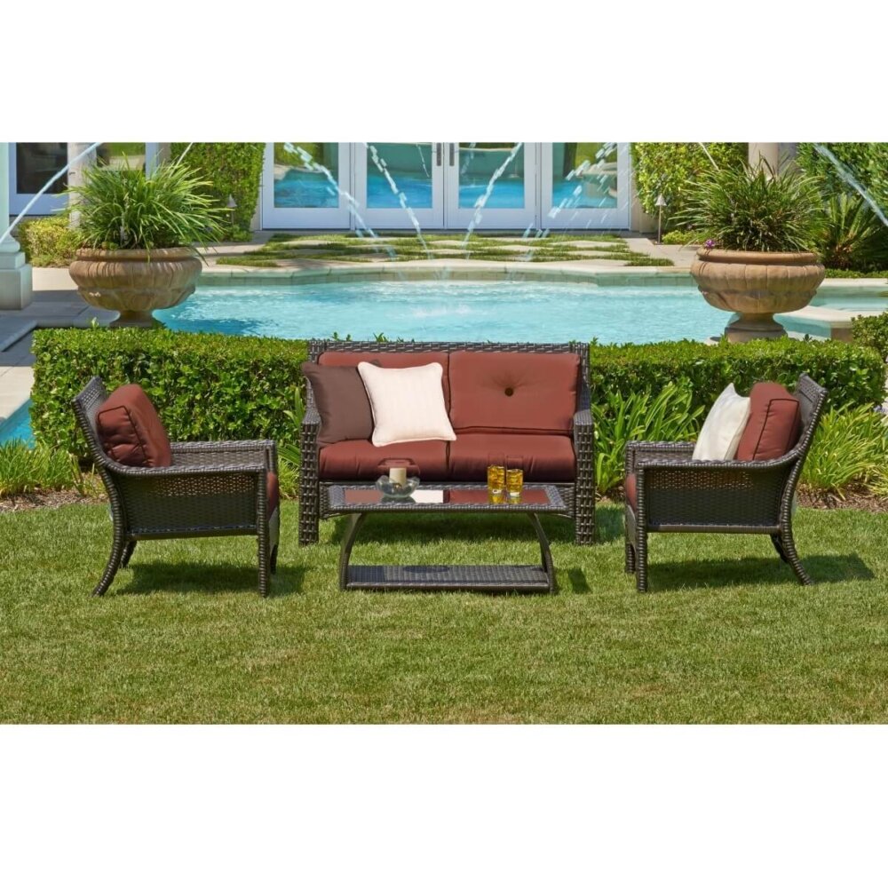 Hoover Solid Rust Outdoor Patio Furniture 4pc Patio Set