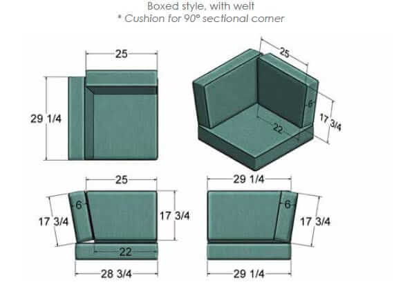 90 Sectional Corner Cushion - CUSH260SCC