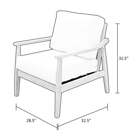 Hambrick Patio Teak Lounge Chair with Sunbrella Cushions