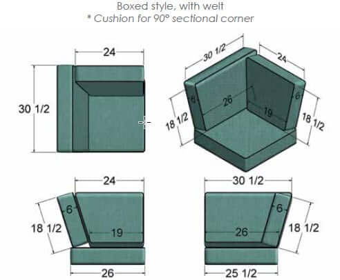 90 Sectional Corner Cushion - 270SCC