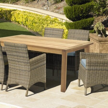 Villamalur 71” Outdoor Patio Furniture 7 Piece Dining Table Set