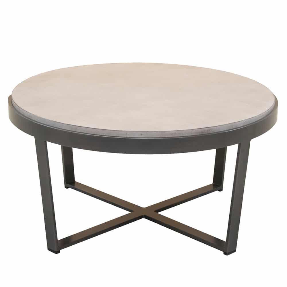 Faux Concrete Round Outdoor Patio Chat Table