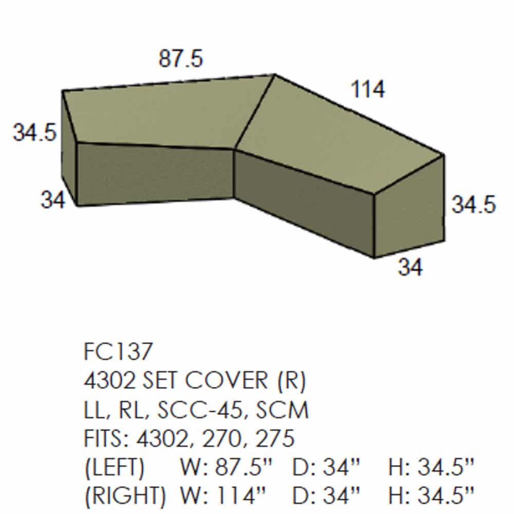 4302 Set Sectional Cover - Right Side