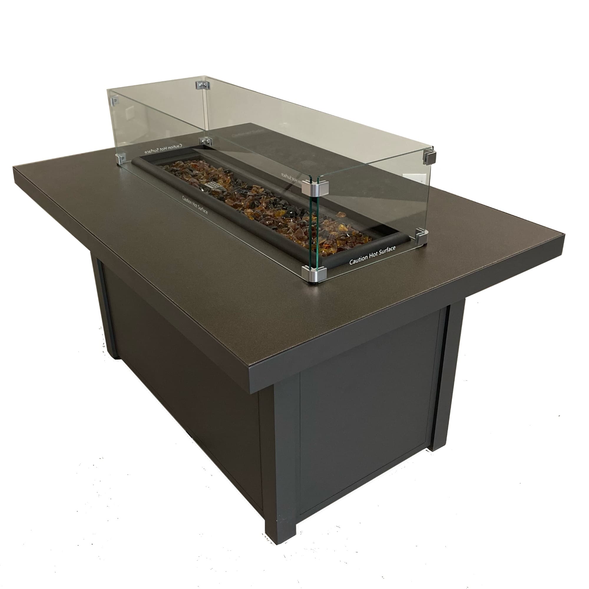 Fire Table Rectangle Cal Sil Outdoor, Napoleon Fire Pit Windscreen