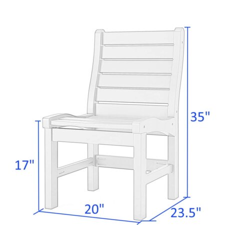 Delmar Outdoor Patio Armless Dining Chair - Poly Lumber