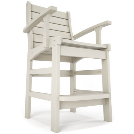 Delmar Outdoor Patio Counter Height Chair With Arms - Poly Lumber