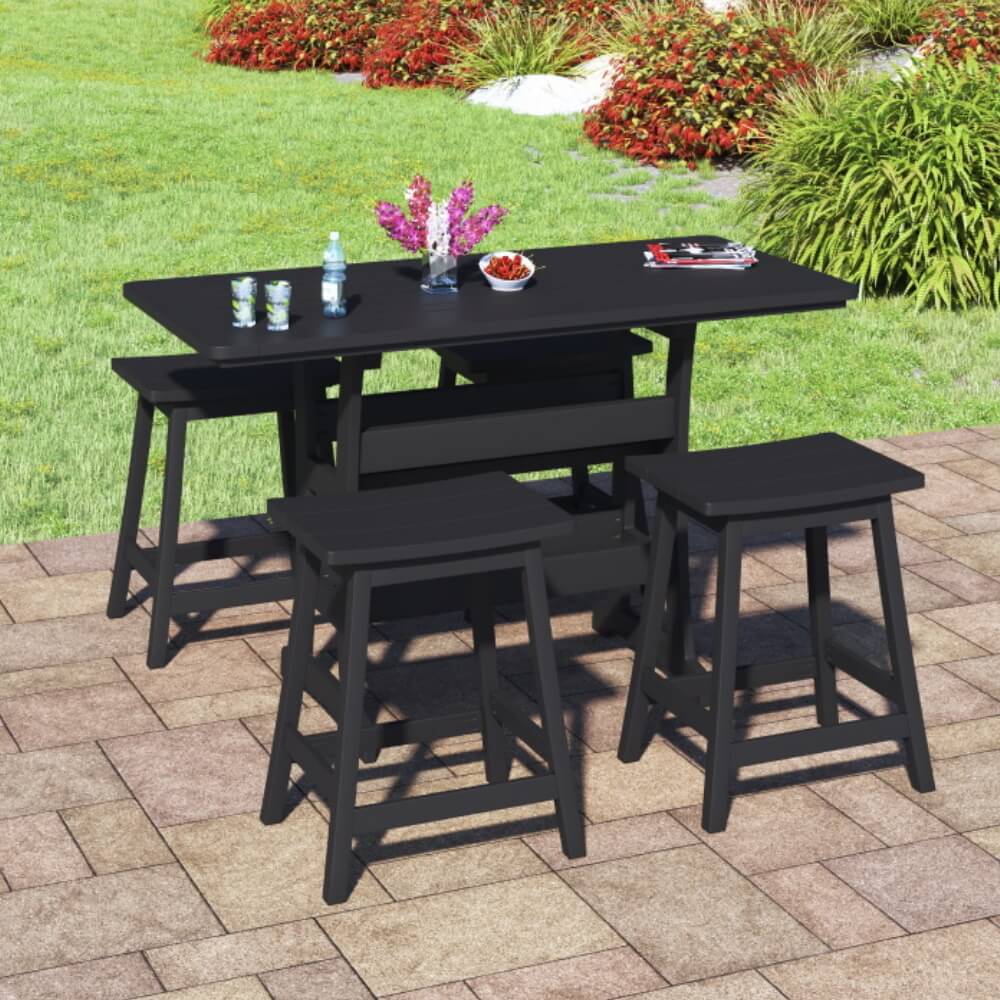 Delmar 4 Seat Outdoor Counter Height Table Patio Set - Poly Lumber