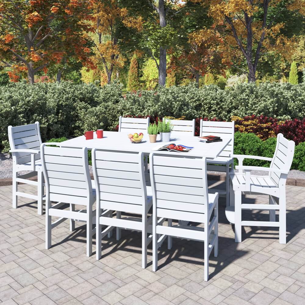 Delmar 8 Seat Outdoor Counter Height Table Patio Set - Poly Lumber