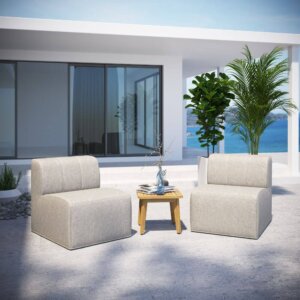 Murano Outdoor Patio Modular Sectional Lounge Chair Chat Set